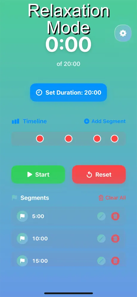 Segmented Timer screenshot: Relaxation mode theme