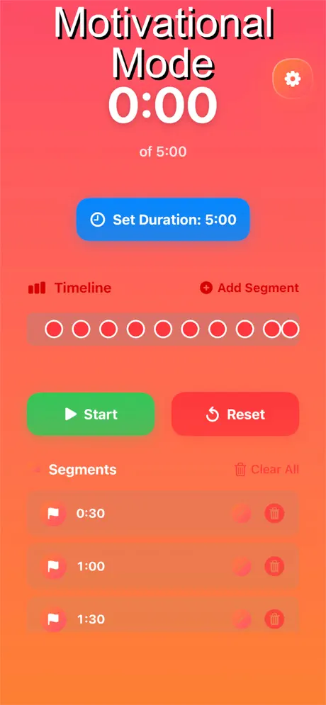 Segmented Timer screenshot: Motivational mode theme